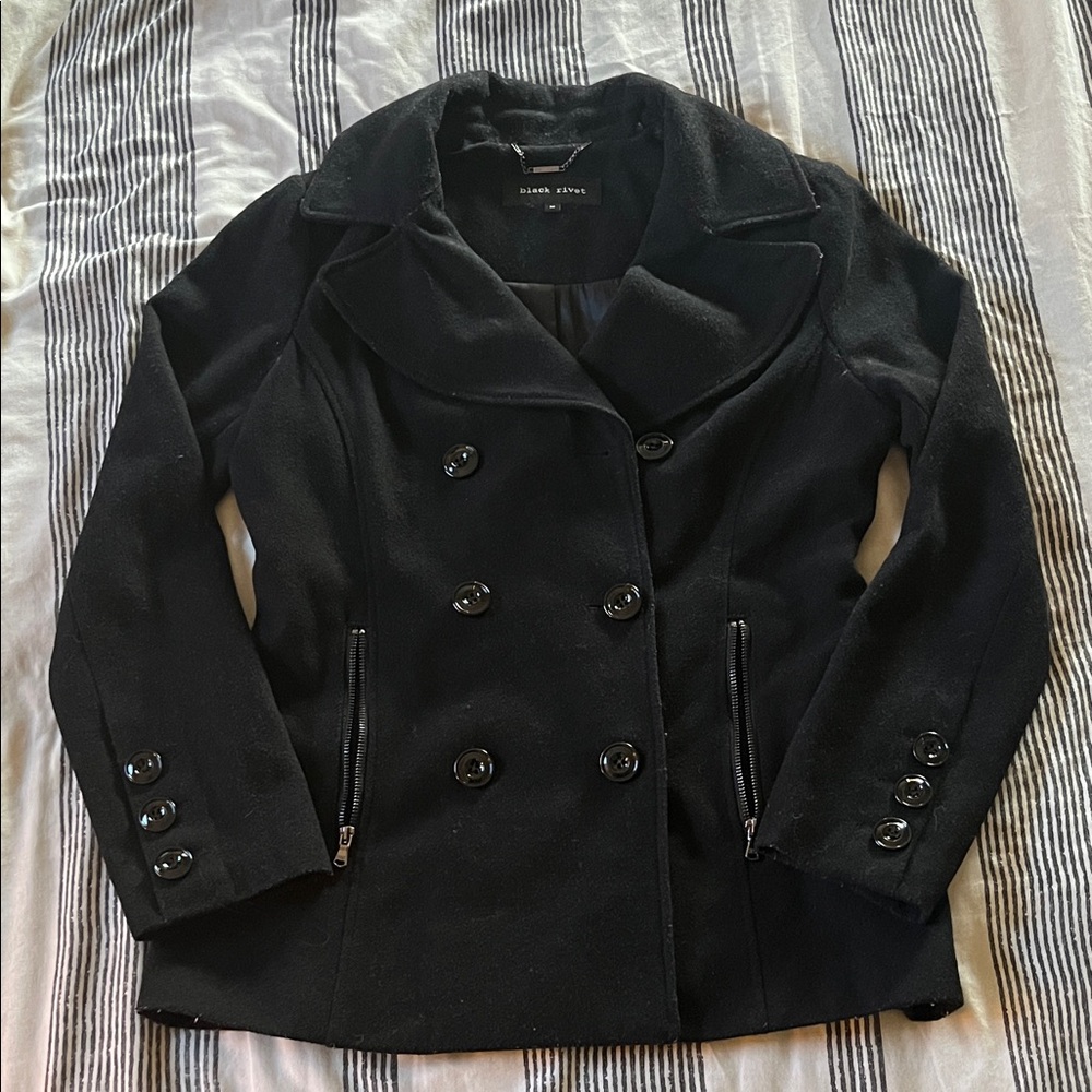 Classic Black Peacoat